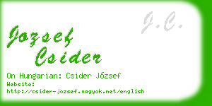 jozsef csider business card